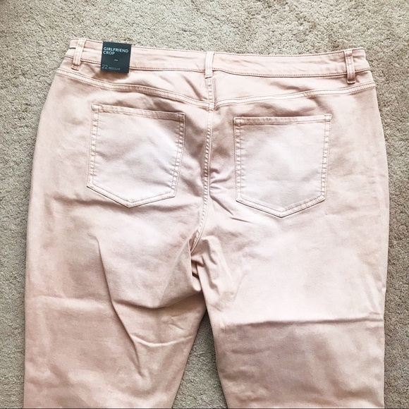 Lane Bryant Blush Pink Girlfriend Crop Jeans 22 - Picture 6 of 8